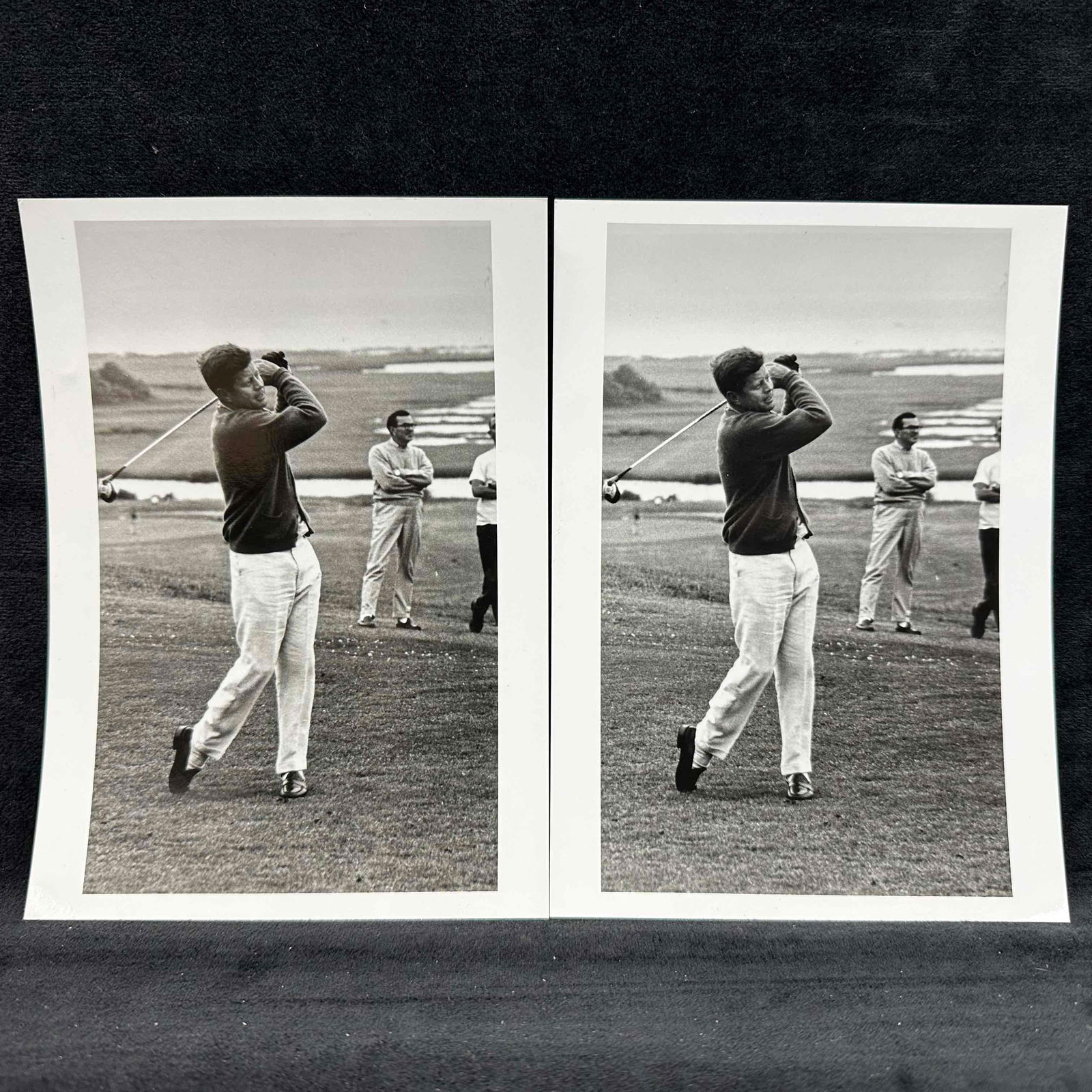 John F. Kennedy Golfing Black and White Photographs Pair of Vintage Historic Presidential Photos (1 of 8)