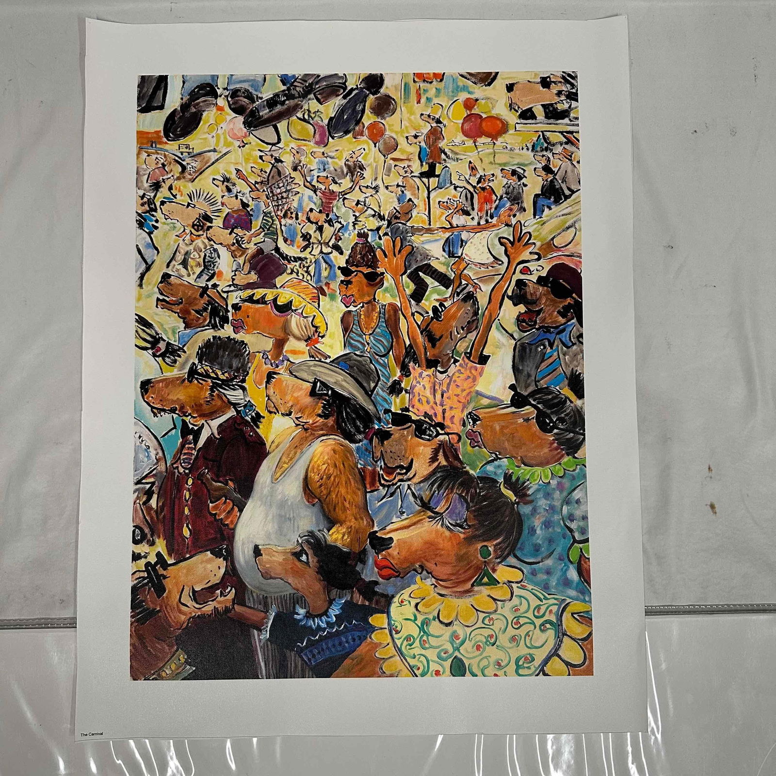 The Carnival Lonely Dog Series Ivan Clarke Medium Giclee on Canvas Portrait C: The Carnival Lonely Dog Series Ivan Clarke Medium Giclee on Canvas Portrait C. Giclee on canvas print titled The Carnival by Ivan Clarke. This medium (22 3/4" x 17") art piece is a high qualit