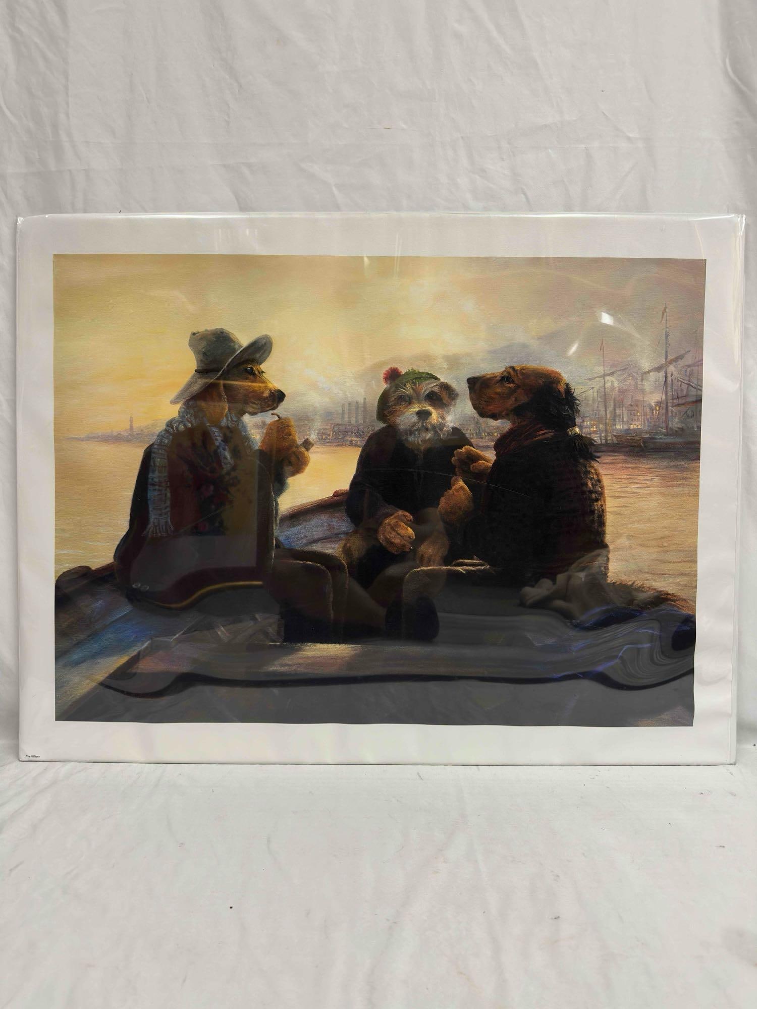 McGinty and The Wilkers Medium Giclee on Canvas Lonely Dog Ivan Clarke Sealed: McGinty and The Wilkers Medium Giclee on Canvas Lonely Dog Ivan Clarke. Giclee on canvas print sealed in plastic sleeve titled McGinty and The Wilkers by Ivan Clarke. This medium (33" x 23 3/4"