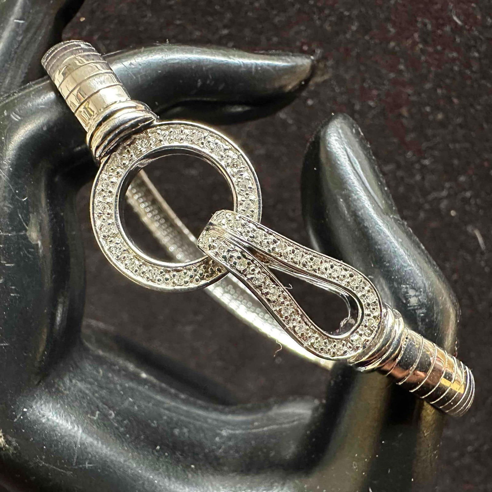 Omega Style EA 925 Sterling Silver Cubic Zirconia Bracelet (1 of 8)