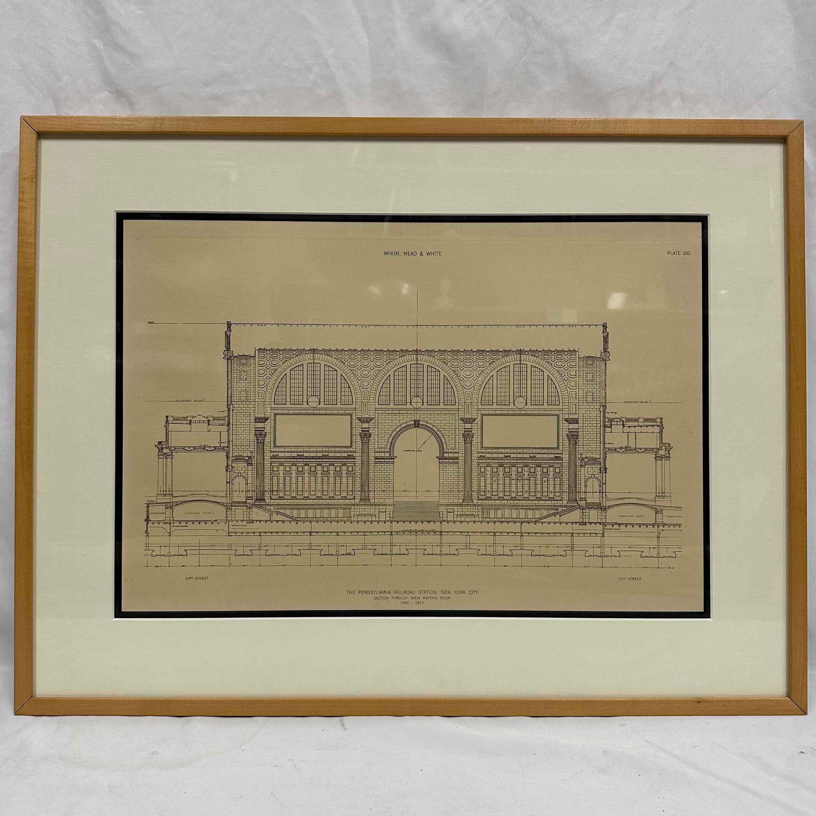 Architectural Drawing Print McKim Mead & White Pennsylvania Railroad Station NYC Framed (1 of 7)