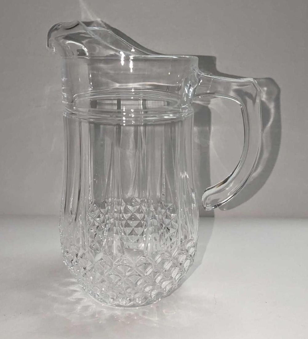 Vintage 9" Diamond Pattern Glass Pitcher (1 of 7)