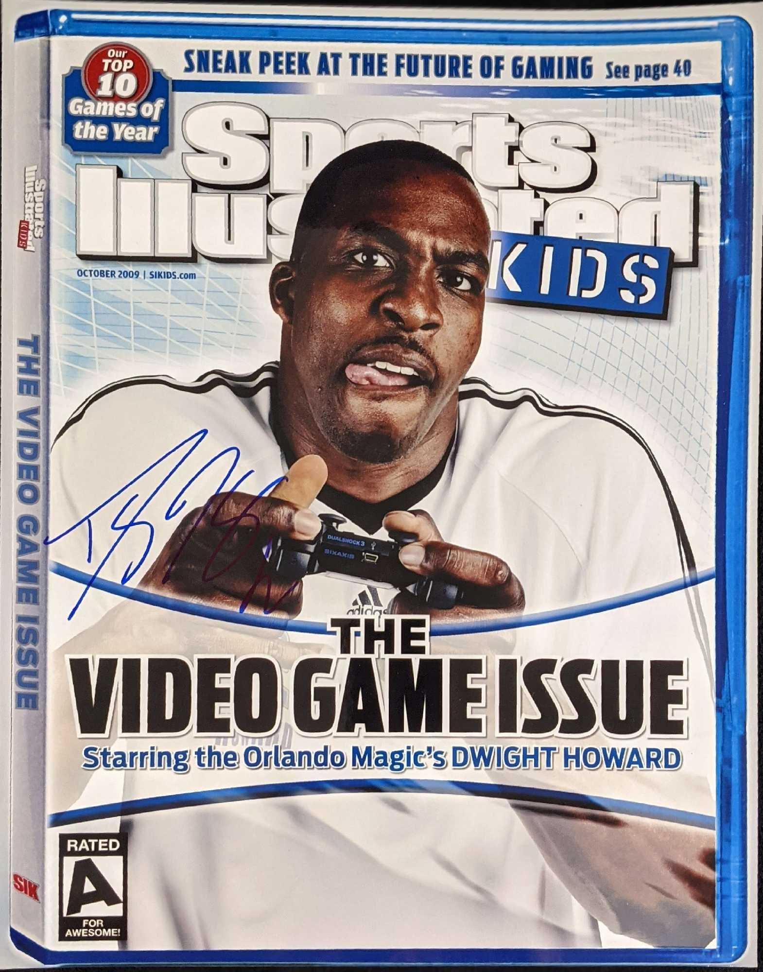 Autographed Orlando Magic Dwight Howard Photo: Autographed Orlando Magic Dwight Howard Photo Of An "Sports Illustrated For Kids" cover. Dwight signed the photo on the left side in blue. Please note, this does not come with a COA and was acquired