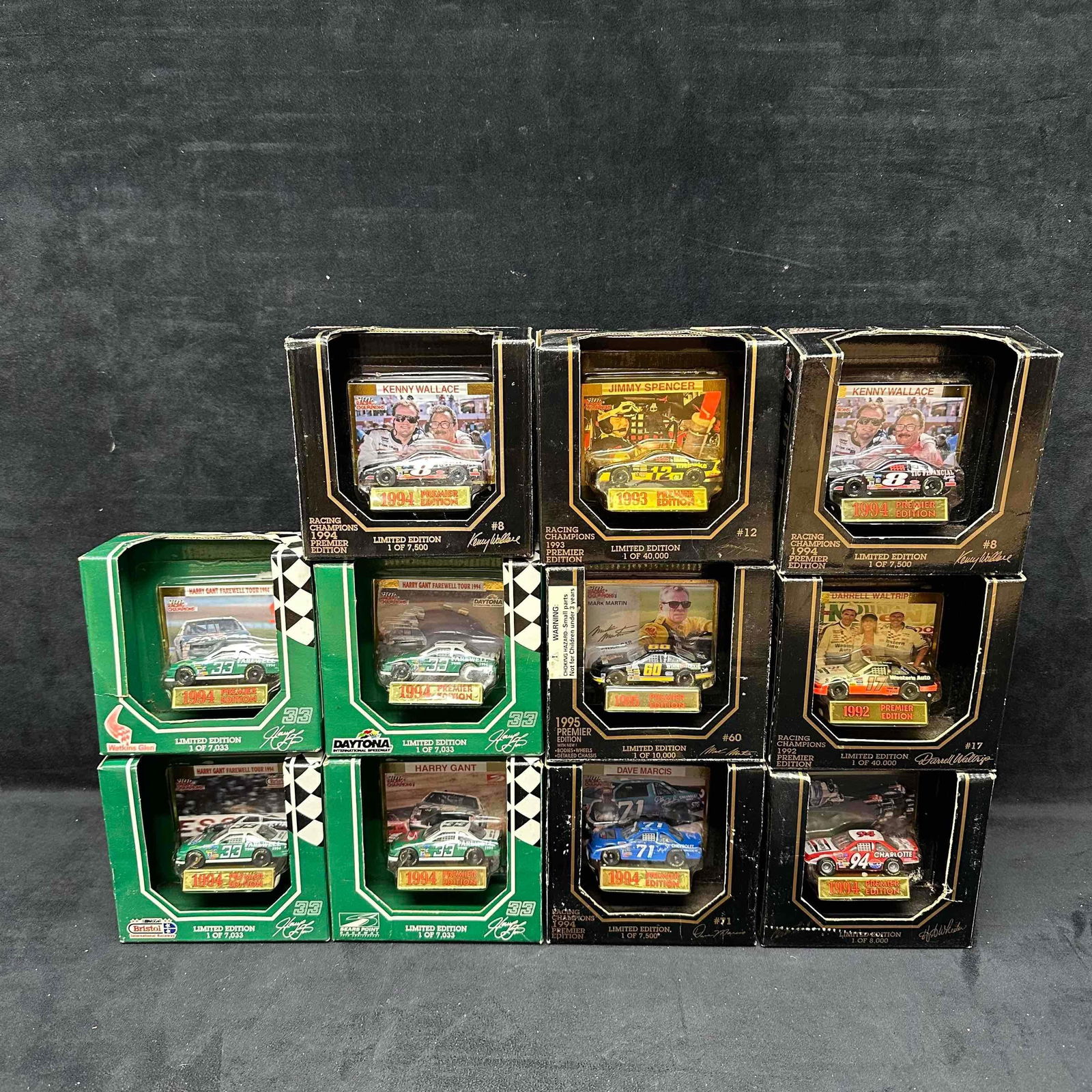 Racing Champions Limited Premier Die Cast Metal Replica 1:64 Scale Set Eleven: Racing Champions Limited Premier Die Cast Metal Replica 1:64 Scale Set Eleven. Various collection of NASCAR Racing Champions stock car collectibles featuring (11) 1:64 die cast cars. Several different