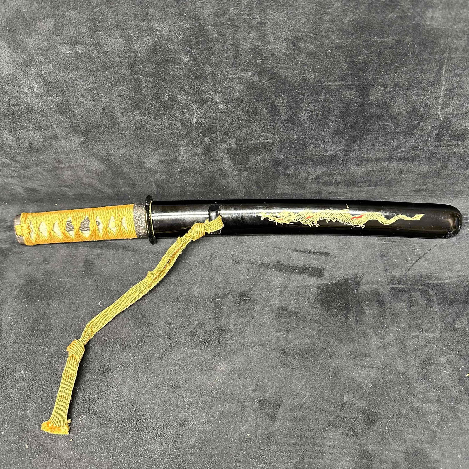 Dragon Gold Black Colored Katana Short Sword Dagger Small (1 of 9)