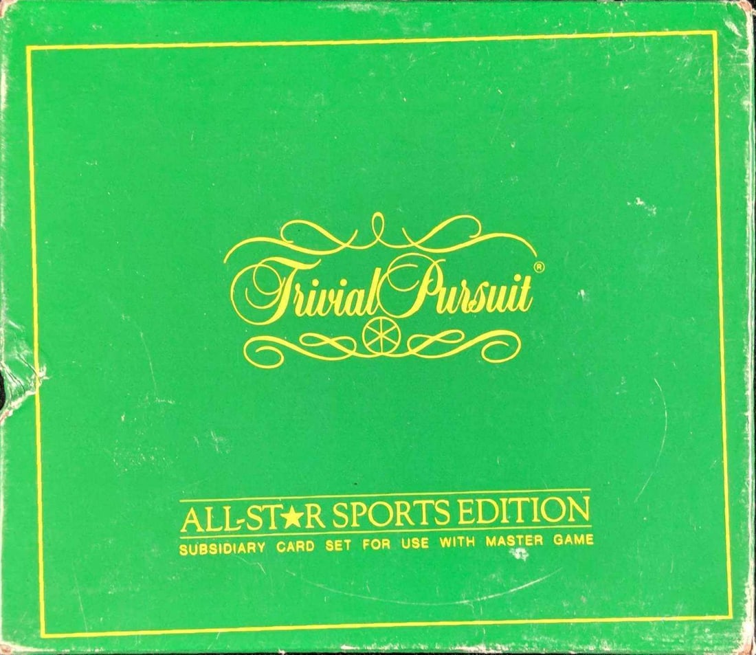 Trivial Pursuit All-Star Sports Edition Addon 1981: Trivial Pursuit All-Star Sports Edition (Subsidiary card set for use with Master Game) Retired Version. Subsidiary card set for use with the master game. Age - Adult. From 1981. Box is approx 7 1