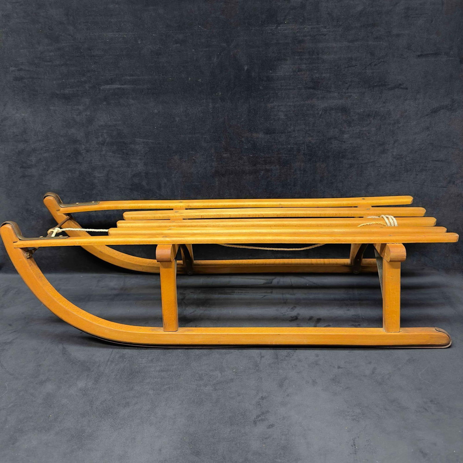 Vintage Wooden Wood Snow Sled with Metal Runners (1 of 14)