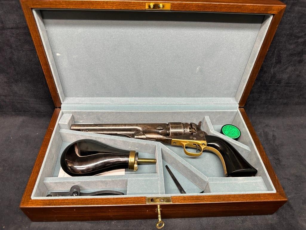 Model 1860 Colt Army Powder Revolver W/ Case: This firearm has been researched to the best of our ability. Please see photos for best description of condition. Maker - Colt Model - 1860 "Army" Caliber - .44 Type: Percussion/Black Powder