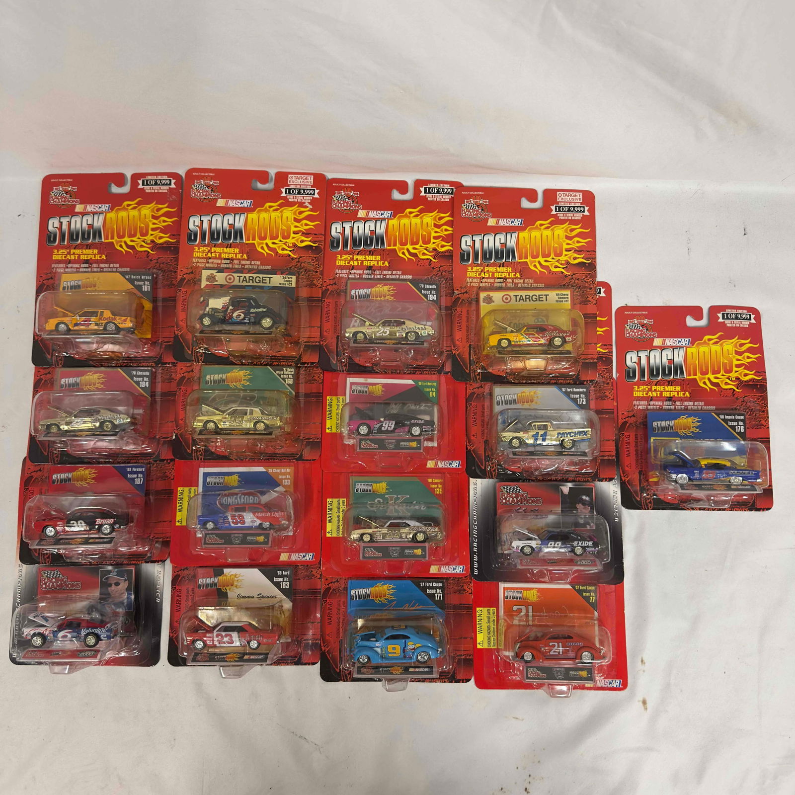 Racing Champions Stock Rods 3.25 Die Cast Premier Car Replica NASCAR Set of Seventeen 17 Cars: Racing Champions Stock Rods 3.25 Die Cast Premier Car Replica NASCAR Set of Seventeen 17 Cars. Various collection of NASCAR Stock Rods collectibles featuring 17 3.25" die cast cars. Limited Editio