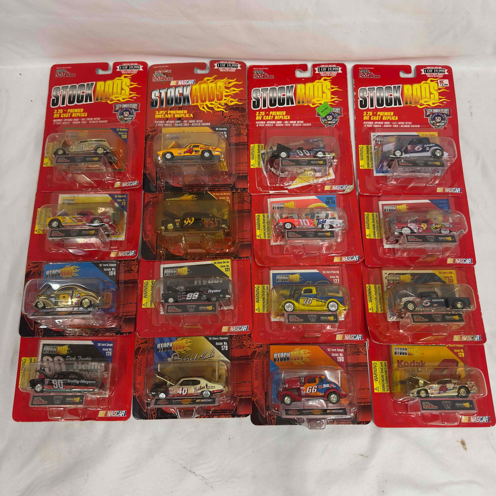 Racing Champions Stock Rods 3.25 Die Cast Replica NASCAR Set of Sixteen 16 Premier Cars: Racing Champions Stock Rods 3.25 Die Cast Replica NASCAR Set of Sixteen 16 Premier Cars. Various collection of NASCAR Stock Rods collectibles featuring 16 3.25" die cast cars. Limited Edition stoc