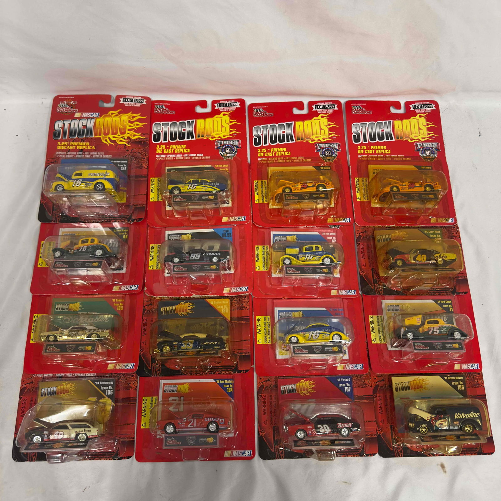 Racing Champions Stock Rods 3.25 Die Cast Premier Car Replica NASCAR Set of Sixteen 16 Cars: Racing Champions Stock Rods 3.25 Die Cast Premier Car Replica NASCAR Set of Sixteen 16 Cars. Various collection of NASCAR Stock Rods collectibles featuring 16 3.25" die cast cars. Limited Edition