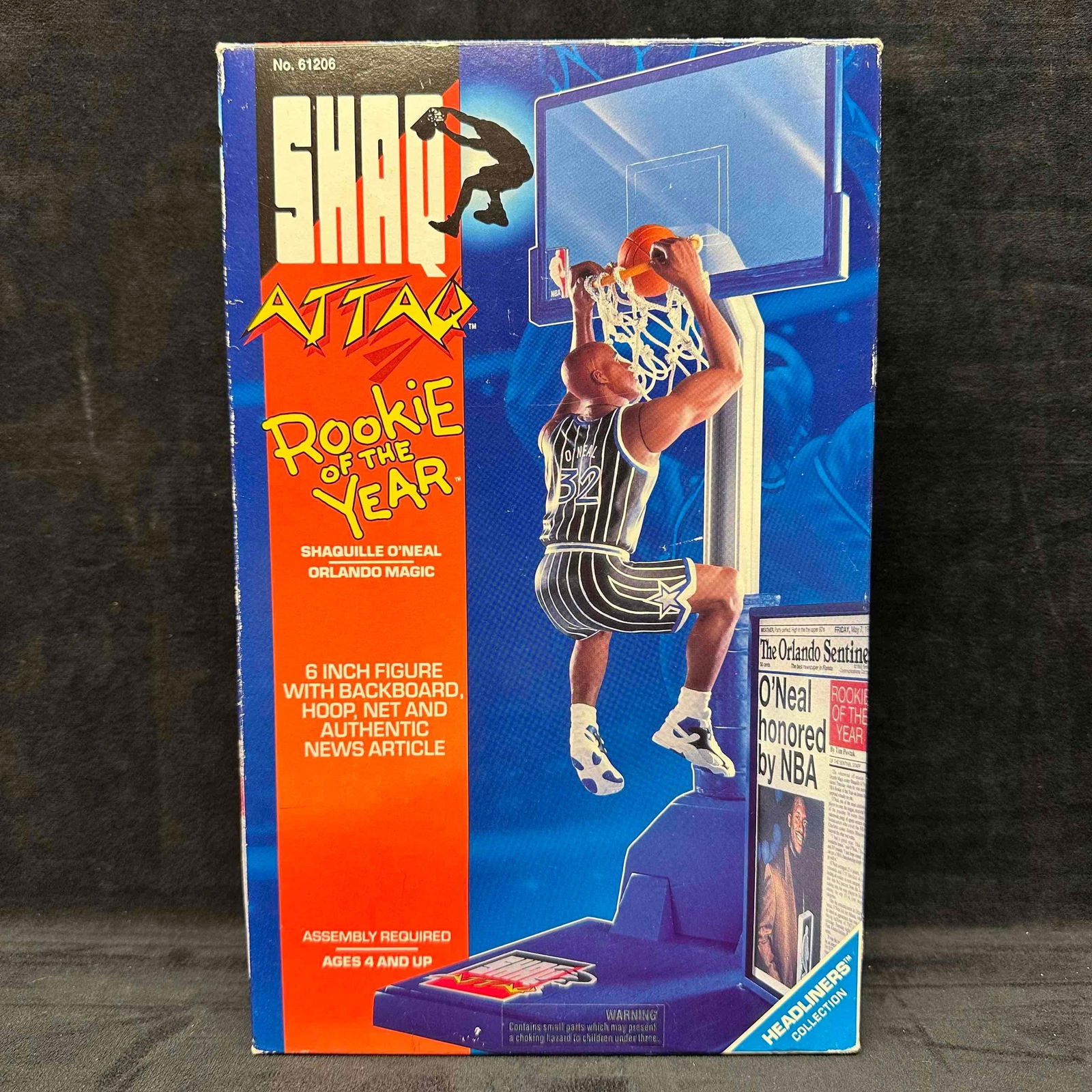 Kenner Shaq Attaq Rookie of The Year Shaquille O'Neil Action Figure: Opened box, figure in like new condition. This item is in good pre-owned, previously displayed condition with light wear, and surface scratches. Please reference all photos for full details. Toy: 7 1