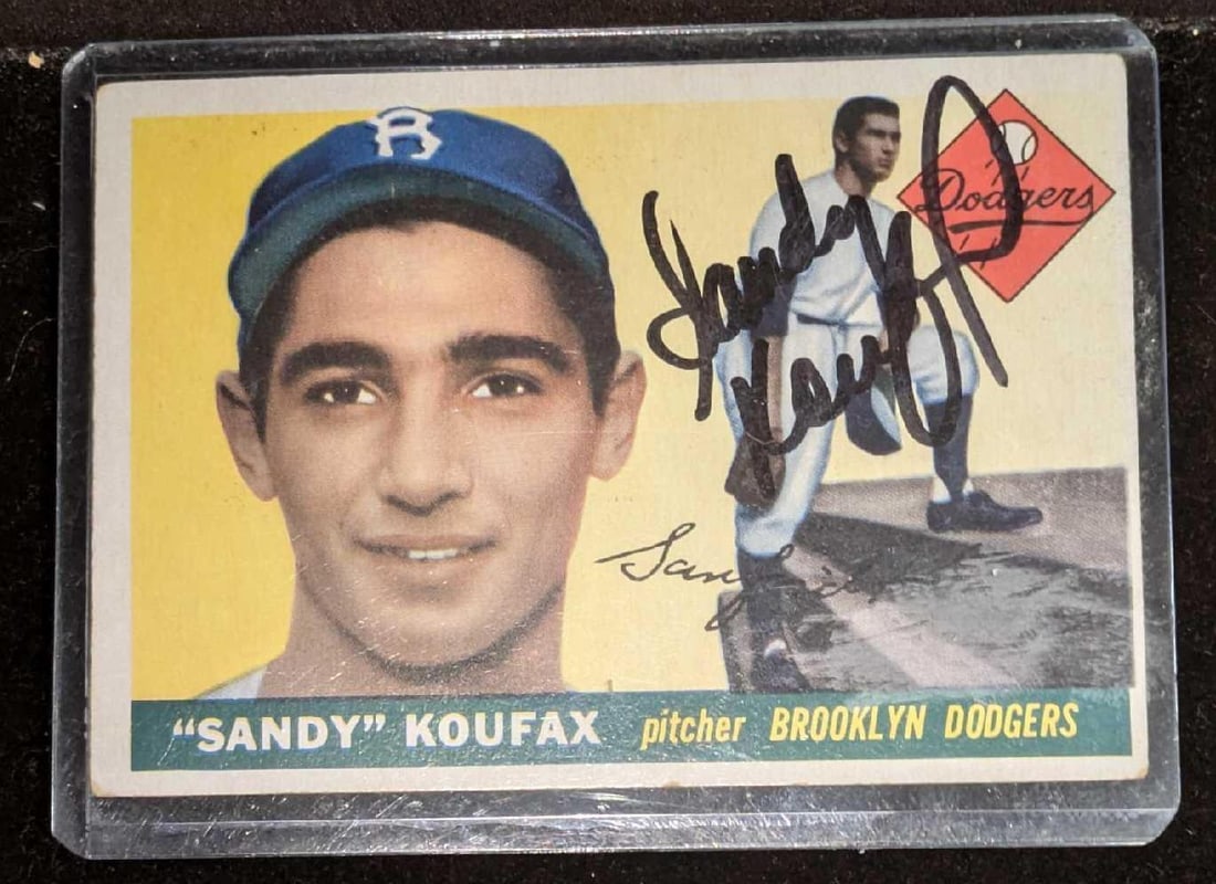 Sandy Koufax Autographed HOF Rookie Baseball Card (1 of 3)