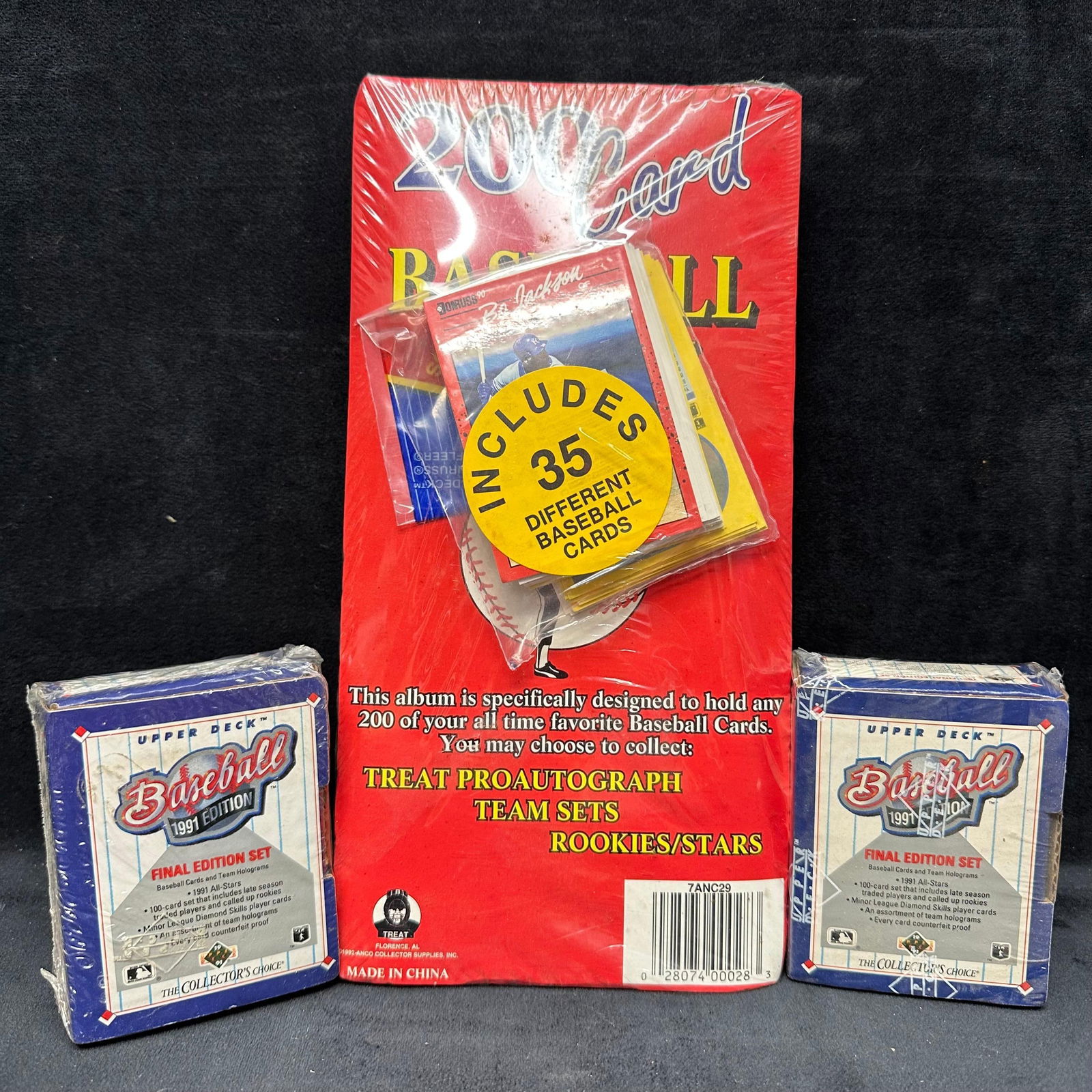 Lot of Baseball Card Sets Upper Deck 1991 Final Edition and Treat 200-Card Album with Bonus Cards (1 of 4)