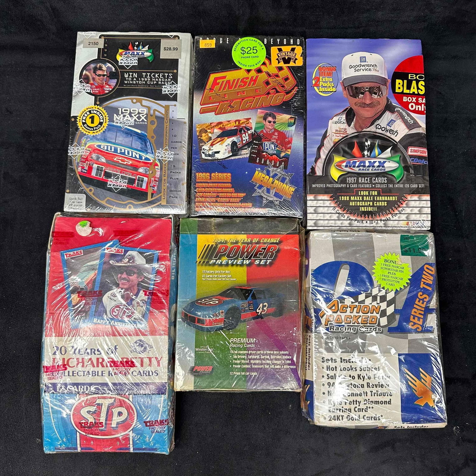 NASCAR Trading Card Sealed Boxes Petty Racing Cards 74 Packs Plus Two Boxes Set (1 of 6)