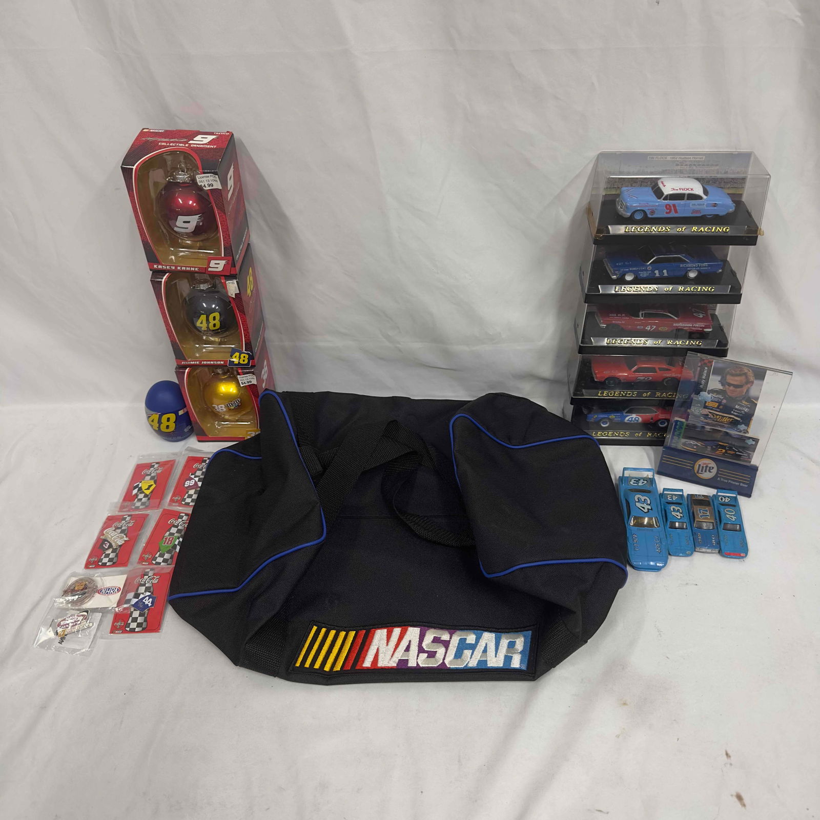 NASCAR Pins Bag Die Cast Cars Ornaments Toys Set Nascar collectibles Lot of 22 (1 of 9)