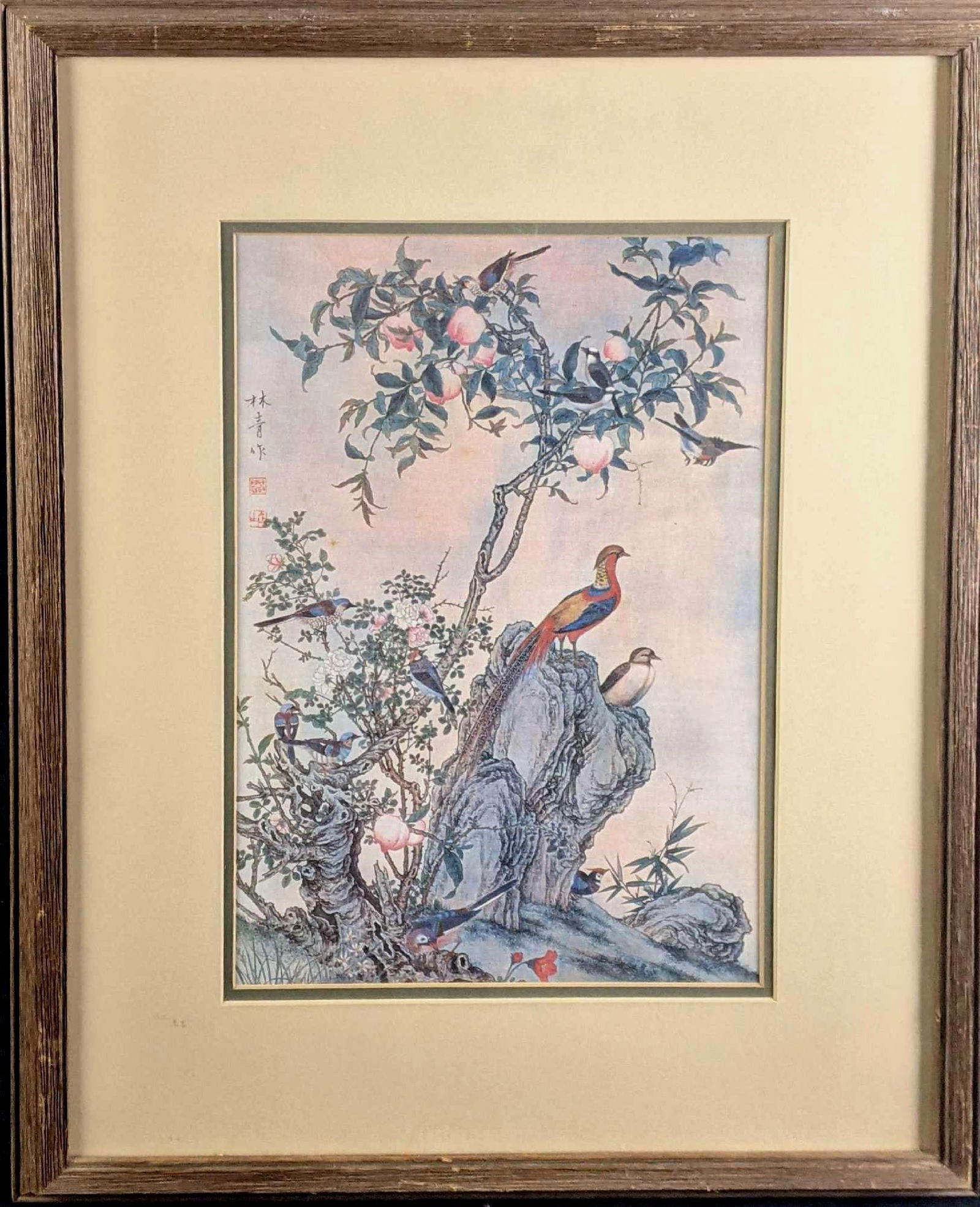 Vintage Asian Style Painted Birds on Fabric (1 of 5)