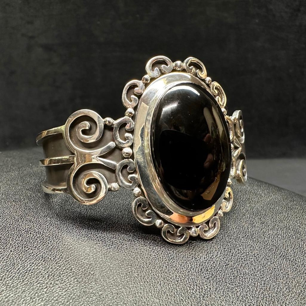 Sterling Silver Large Adjustable Bangle (1 of 2)