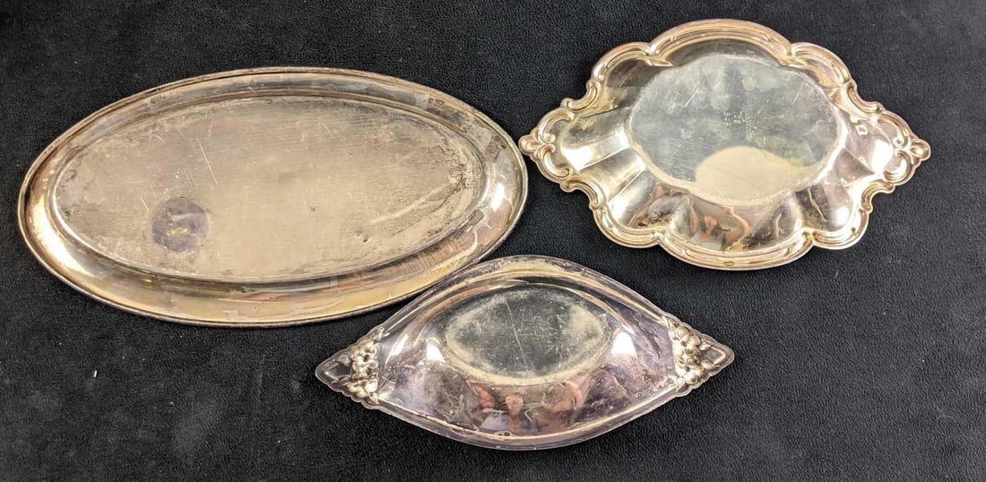 Silver Plated Assorted Trays Three Trays - 7