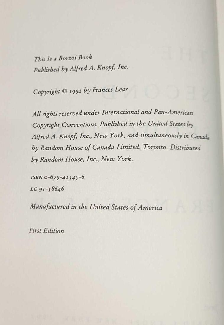 Autographed Frances Lear The Second Seduction HC - 4