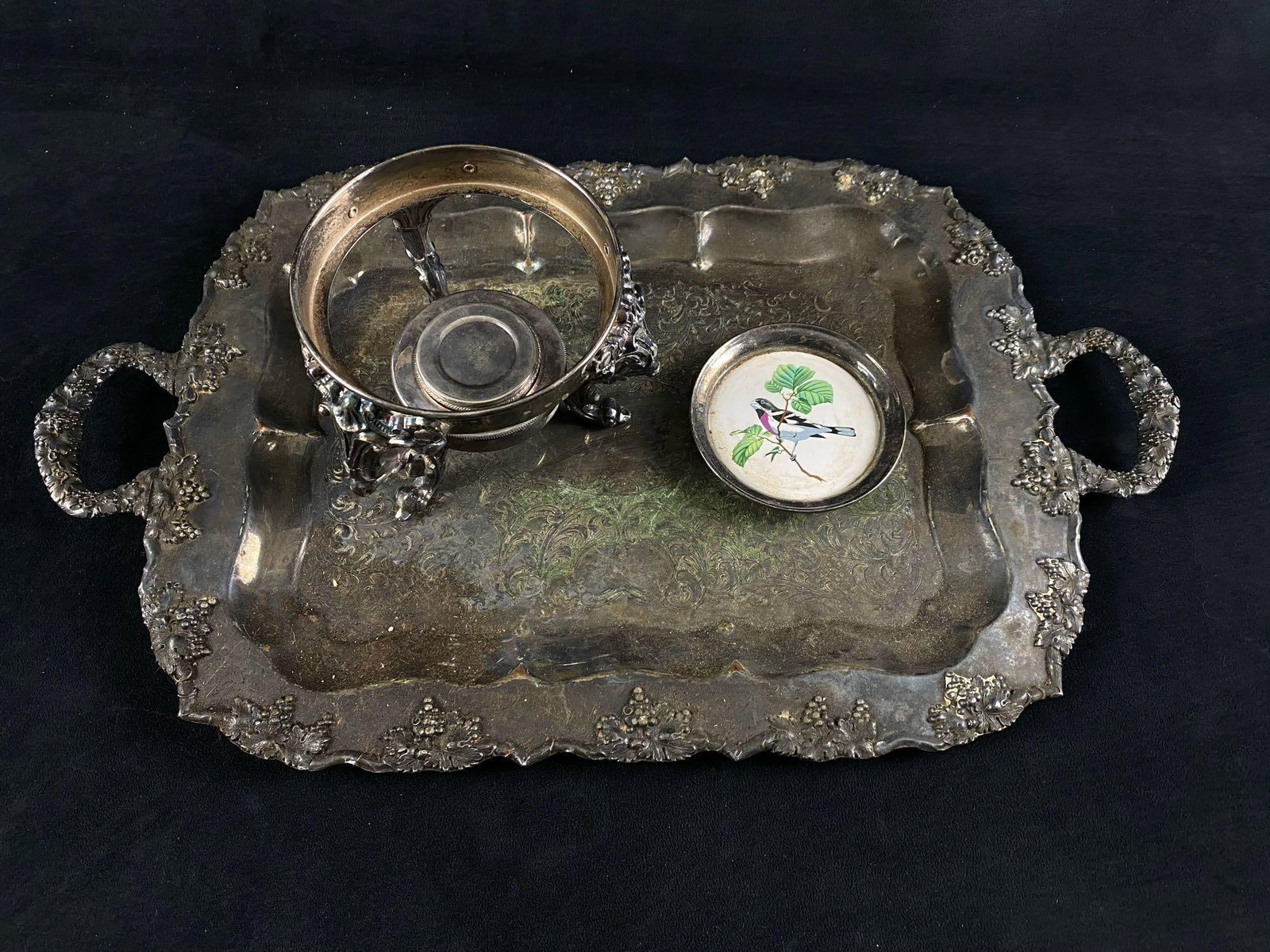 Vintage Mixed Lot Of Silver Plated Tray - Food Warmer - Bird Dish (1 of 13)