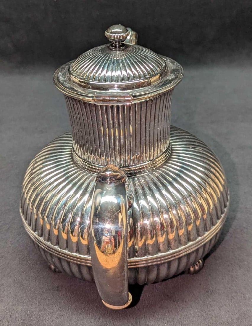 Vintage Gorham Silverplate Ribbed Pattern Teapot - 3