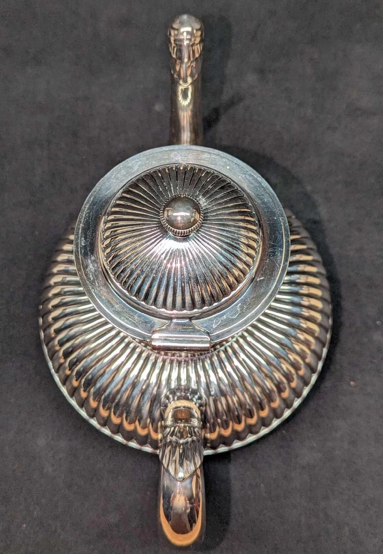 Vintage Gorham Silverplate Ribbed Pattern Teapot - 7