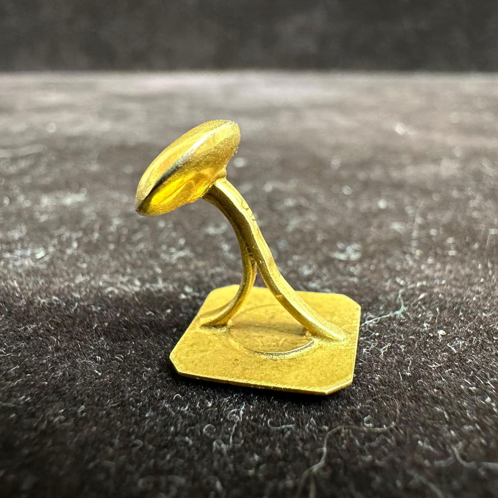 14K Gold Square Textured Border Cufflink - 5