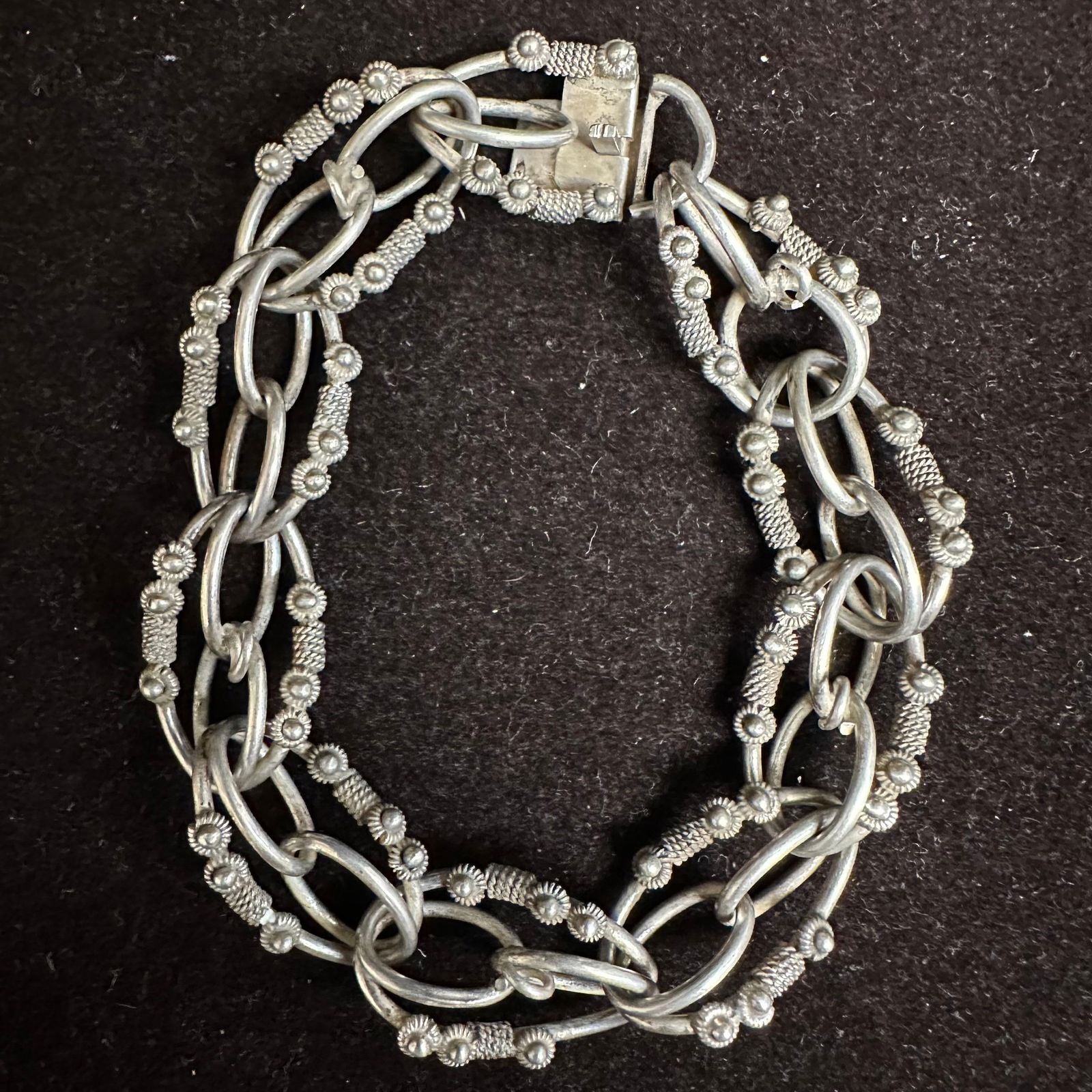 Interlocking Link Silver 800 Bracelet - 7