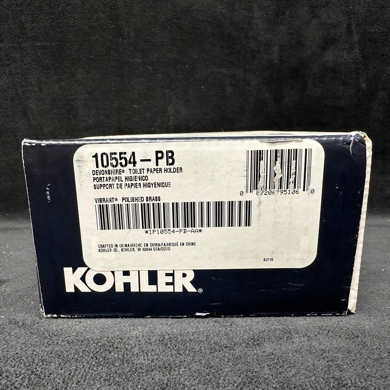 Kohler Devonshire 10554-PB Toilet Paper Holder Vibrant Polished Brass: Contents never removed, box opened. This item is in like-new, previously displayed condition with light wear and surface scratches/markings. Please reference all photos for full details. Box: 5