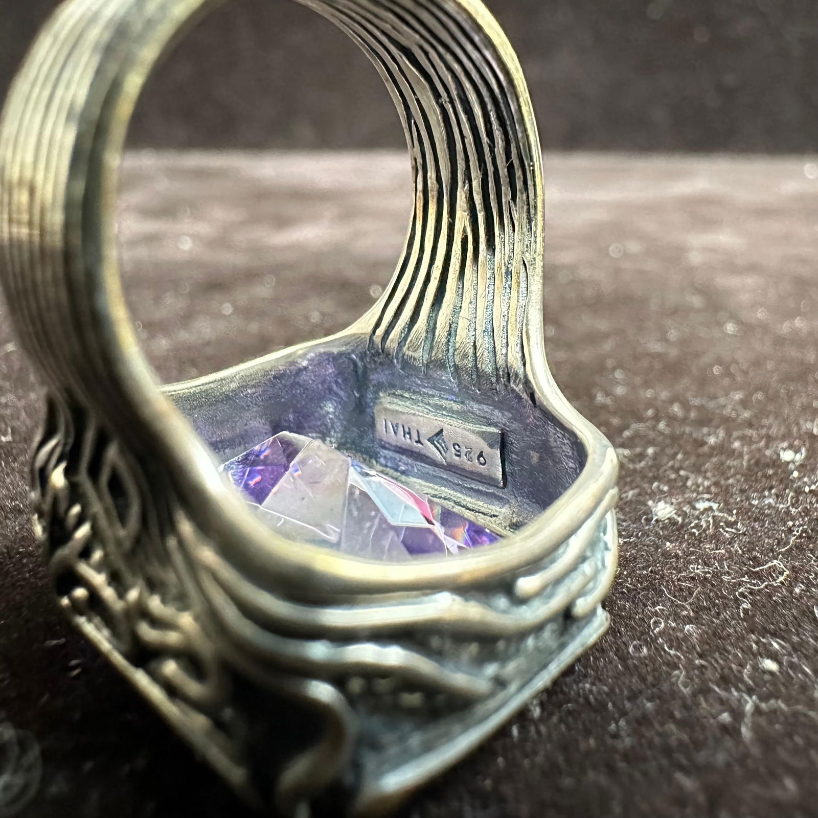 Silpada Lavender Fields Sterling Silver Large Amethyst Statement Ring - 9