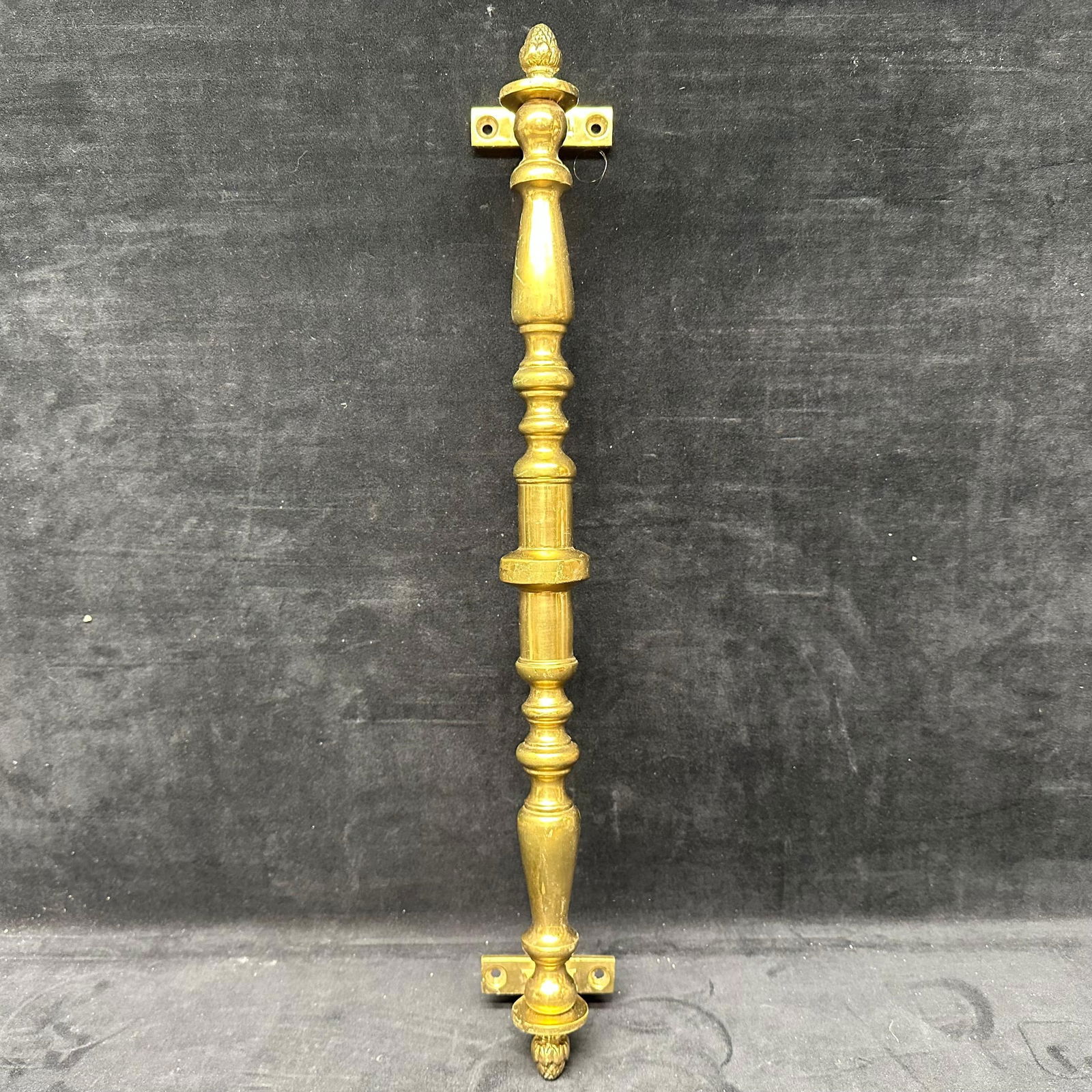 Antique Style Solid Brass Turned Architectural Pull Handle - 2