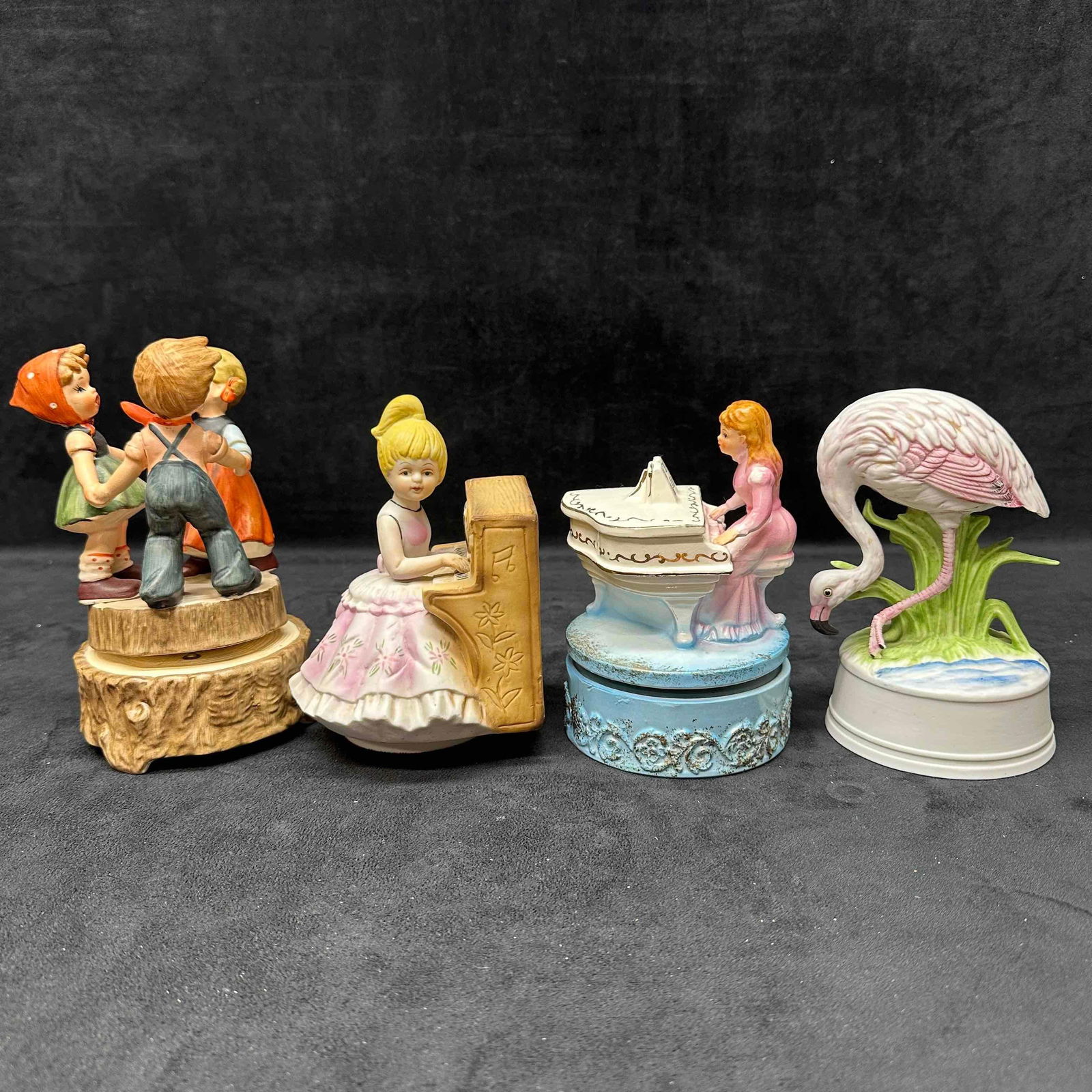 Vintage Musical Rotating Figurine Music Box Set Lot of Four (1 of 10)