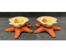 Fitz & Floyd Seashell Candlestick Holders - 6