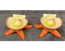 Fitz & Floyd Seashell Candlestick Holders - 8