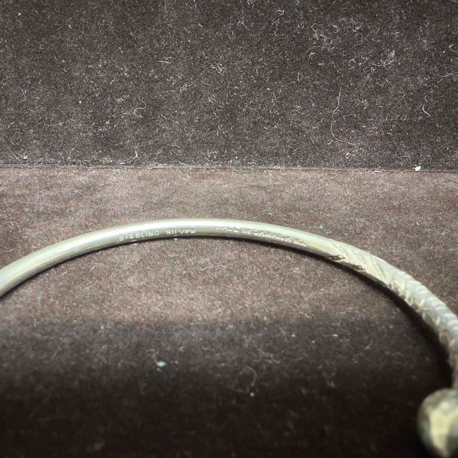 Calypso Style Sterling Silver 925 Solid Ball Point Bangle Bracelet - 2