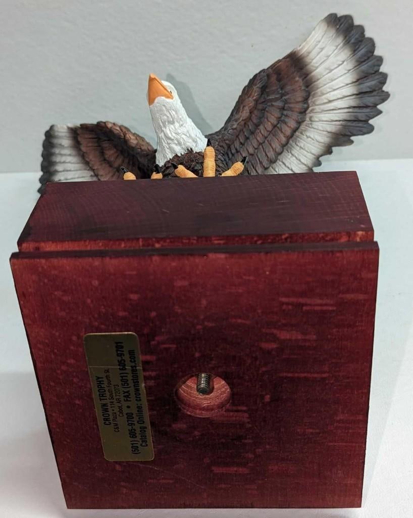 Hand Painted Resin Bald Eagle On Base - 7