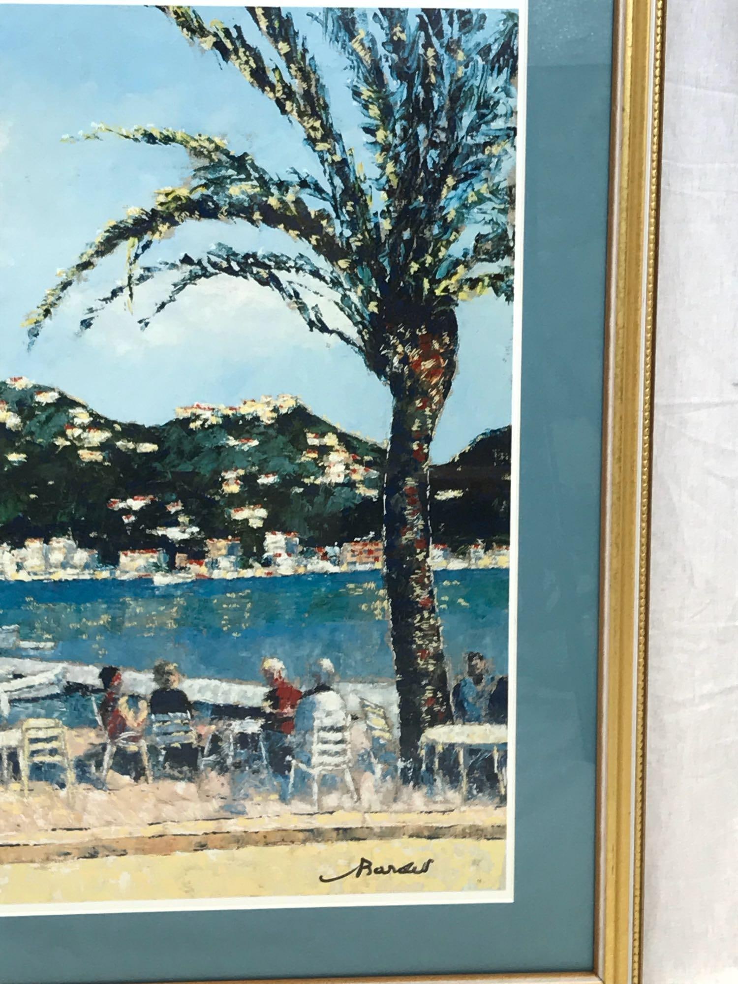 Framed Serigraph Print Harbor Scene, Numbered - 6