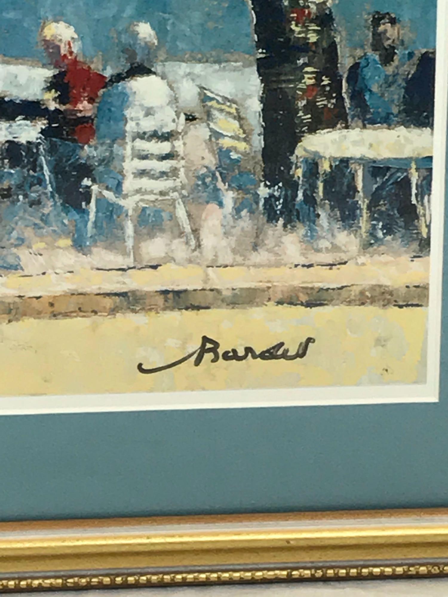 Framed Serigraph Print Harbor Scene, Numbered - 7