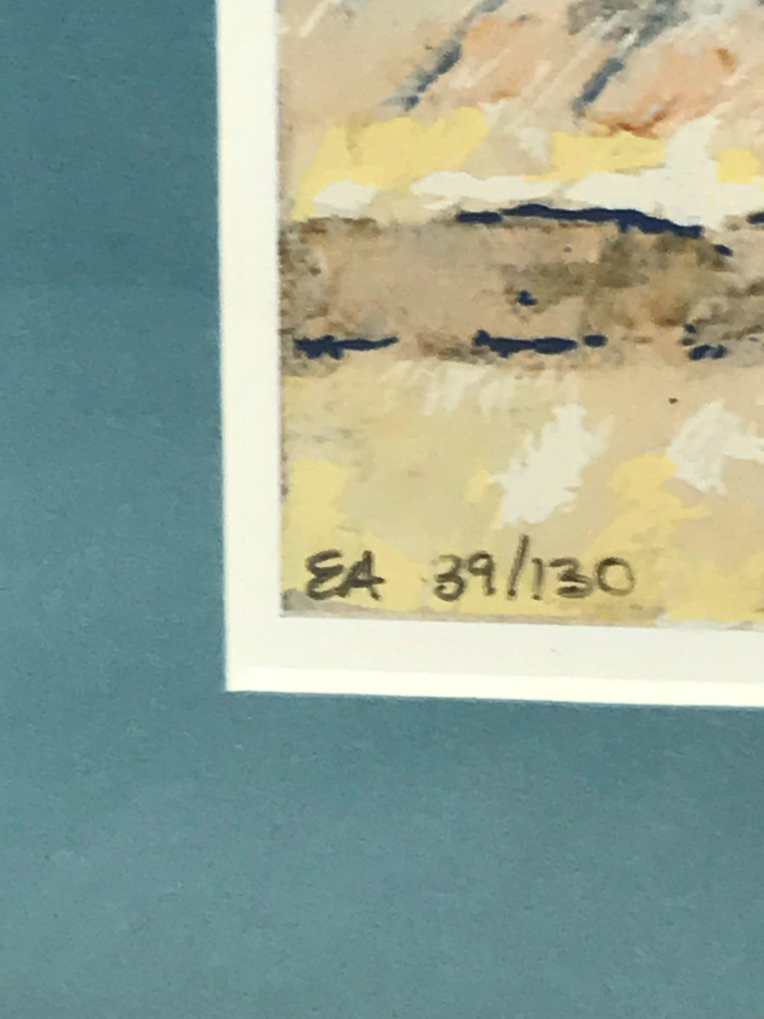 Framed Serigraph Print Harbor Scene, Numbered - 8