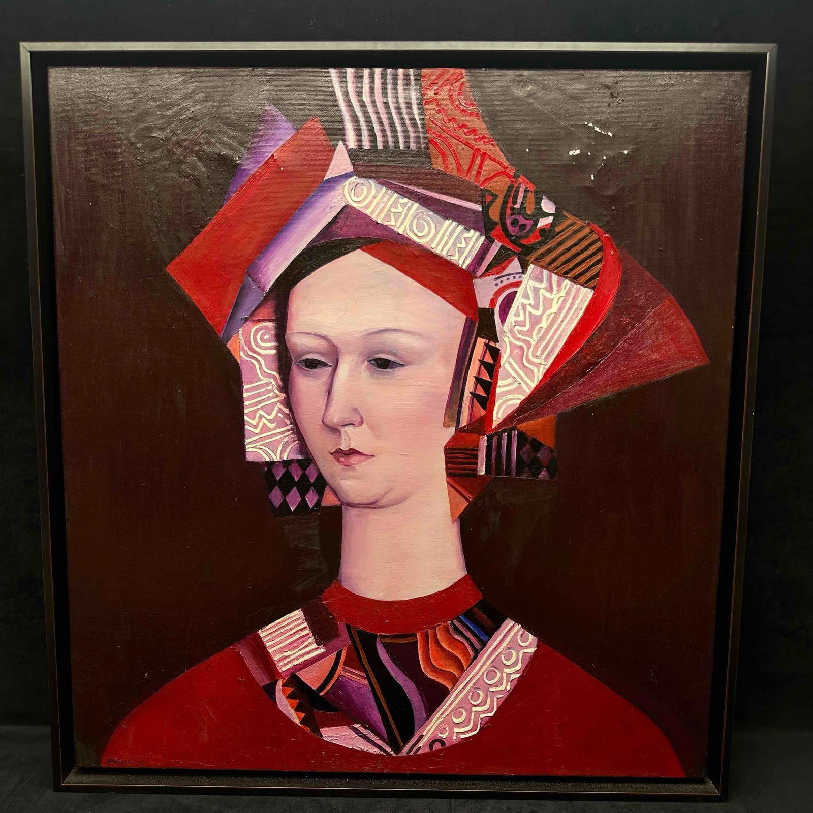 Original Fathulla Shakirov Framed Oil On Canvas: Original Fathulla Shakirov Framed Oil On Canvas. This framed original is approx 31 1/2" x 2 1/2" x 34 1/2" and it weighs 10.50lbs. The canvas itself is approx 30" x 32". The framed original is i