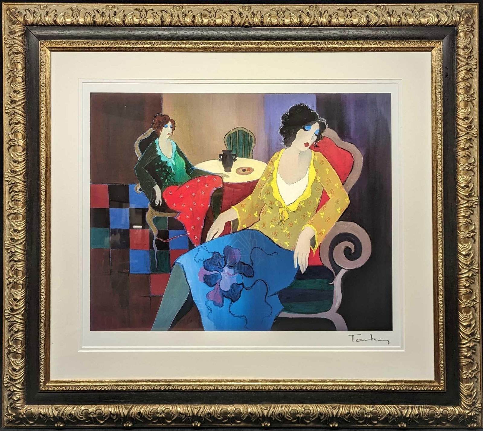 Itzchak Tarkay Framed "Little Round Table" Print JB: Itzchak Tarkay Framed "Little Round Table" Print JB. ”. This is an Seriolithograph. This is a combination of the two print-making processes — serigraphy and lithography. Also known as