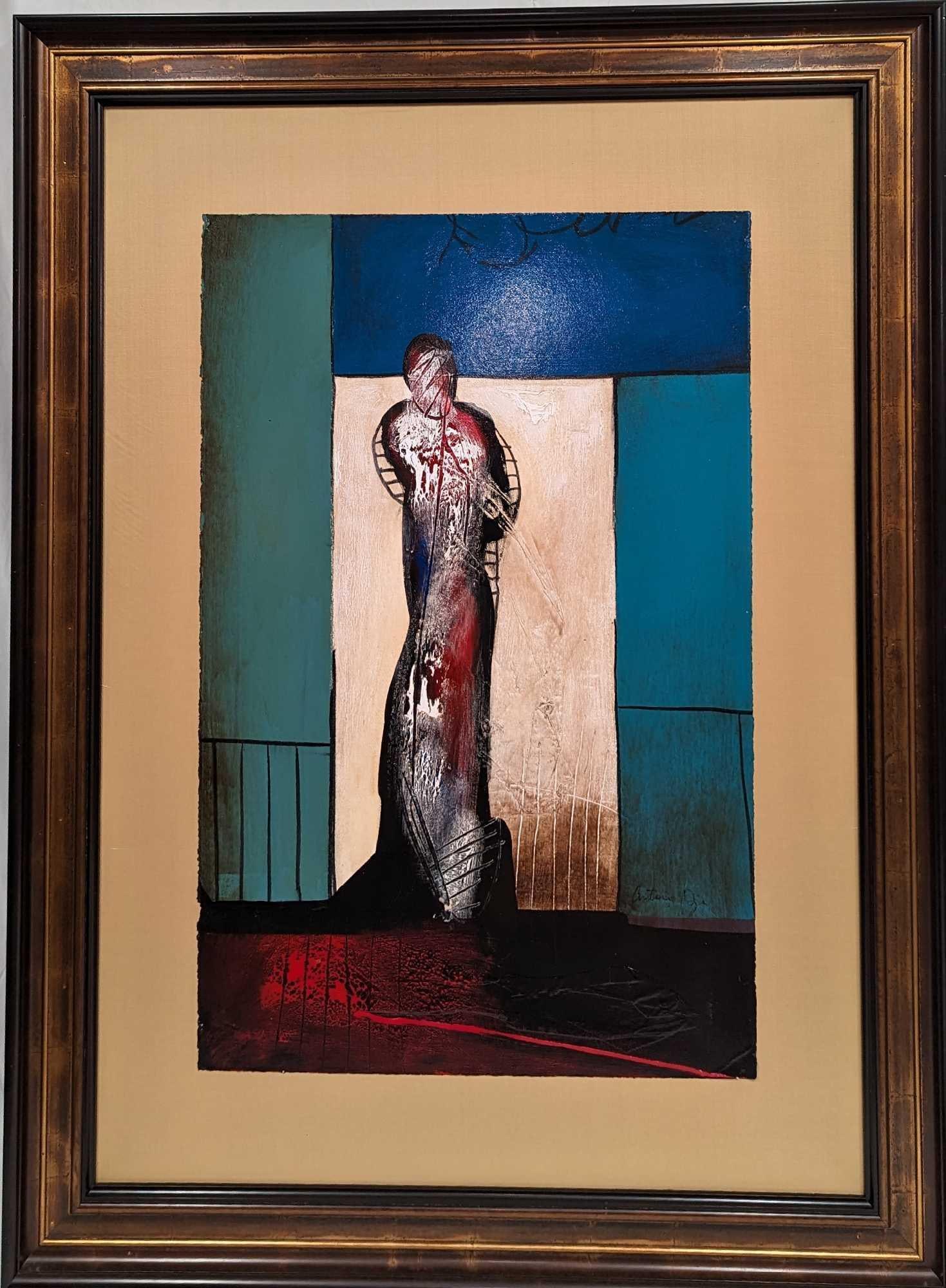 Original Antonio Dojer Abstract Oil On Panel R25: Original Antonio Dojer Abstract Oil On Panel R25. This framed original is approx 50 1/2" x 2 1/8" x 64 3/4" and it weighs 30.50 lbs. The framed original was signed by the artist near the b