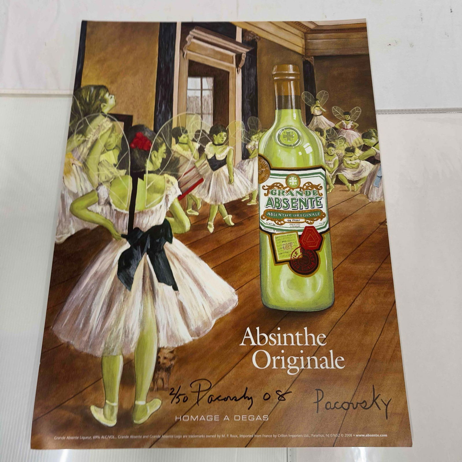 Absinthe Refined Ad Poster Homage A Degas by John Pacovsky Hand Signed Numbered Set 39 Posters: Absinthe Refined Ad Poster Homage A Degas by John Pacovsky Hand Signed Numbered Set 39 Posters. This set includes thirty nine (39) hand signed and individually numbered posters by John Pacovsky. Limit