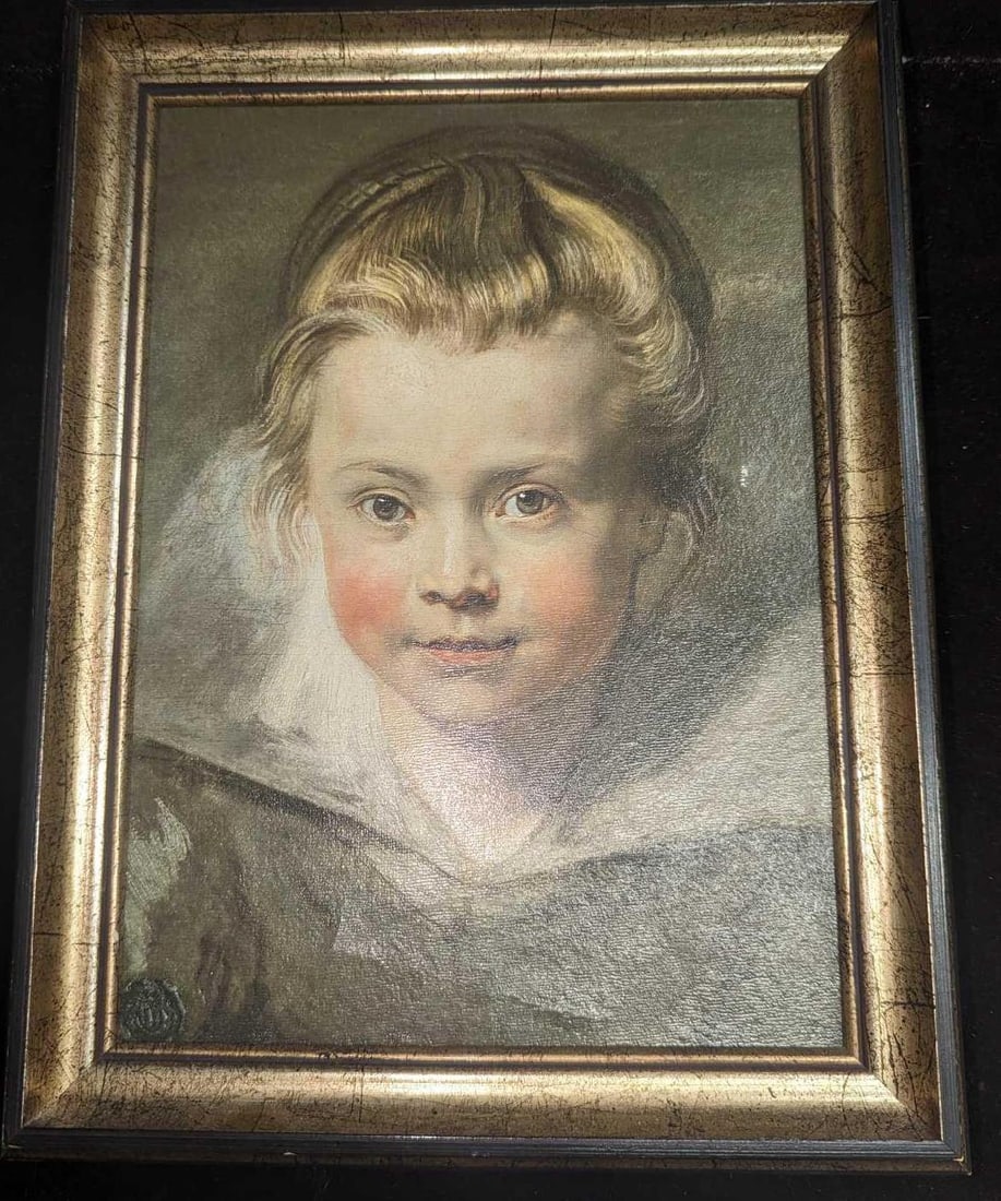 Replica Of Head Of A Child By Paul Rubens: Replica Of Head Of A Child By Paul Rubens. This is a print on canvas that has some texture to simulate brush strokes. Please note, that the signature is not an original and part of the print. The prin