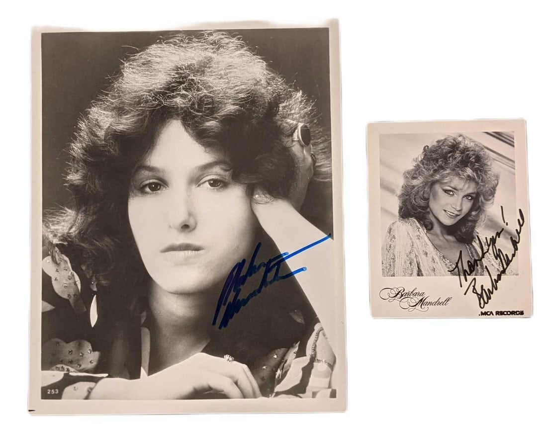 Autographed Barbara Mandrell & Melissa Manchester Photos: This lot includes: (1) Autographed Barbara Mandrell. Country Singer ("Sleeping Single in a Double Bed" and (If Loving You Is Wrong) I Don't Want to Be Right. This is approx 4" x 5"