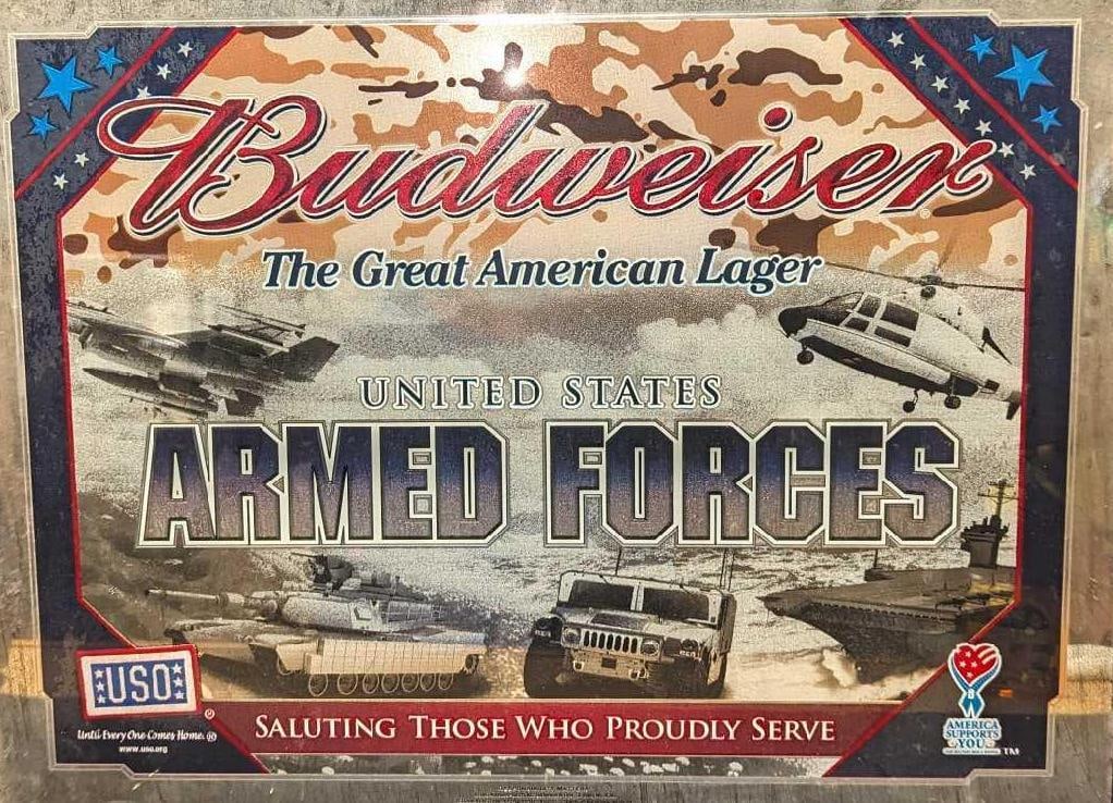Budweiser United States Armed Forces Beer Mirror Sign - 2
