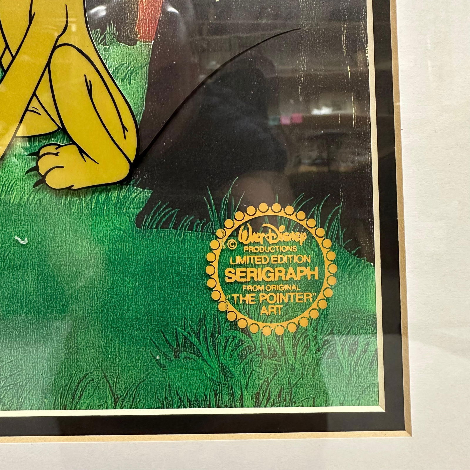 Disney Serigraph Cel the Pointer Mickey Mouse and Pluto Framed Artwork LE - 3