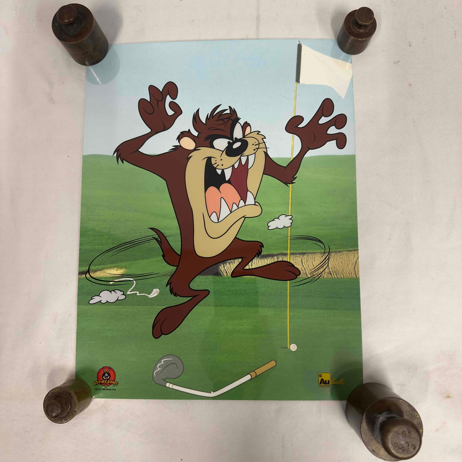 Warner Brothers Studio Taz Golf Sericel 2000: Warner Brothers Studio Taz Golf Sericel 2000. Sericel. From the edition of 5000. This item is in pre-owned, previously displayed condition with light wear, and surface scratches. Includes original Par