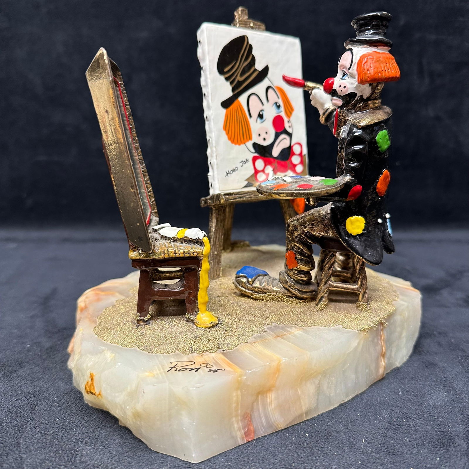 Hobo Joe Clown Self Portrait Sculpture by Ron Lee Gold Plated Accents (1 of 10)